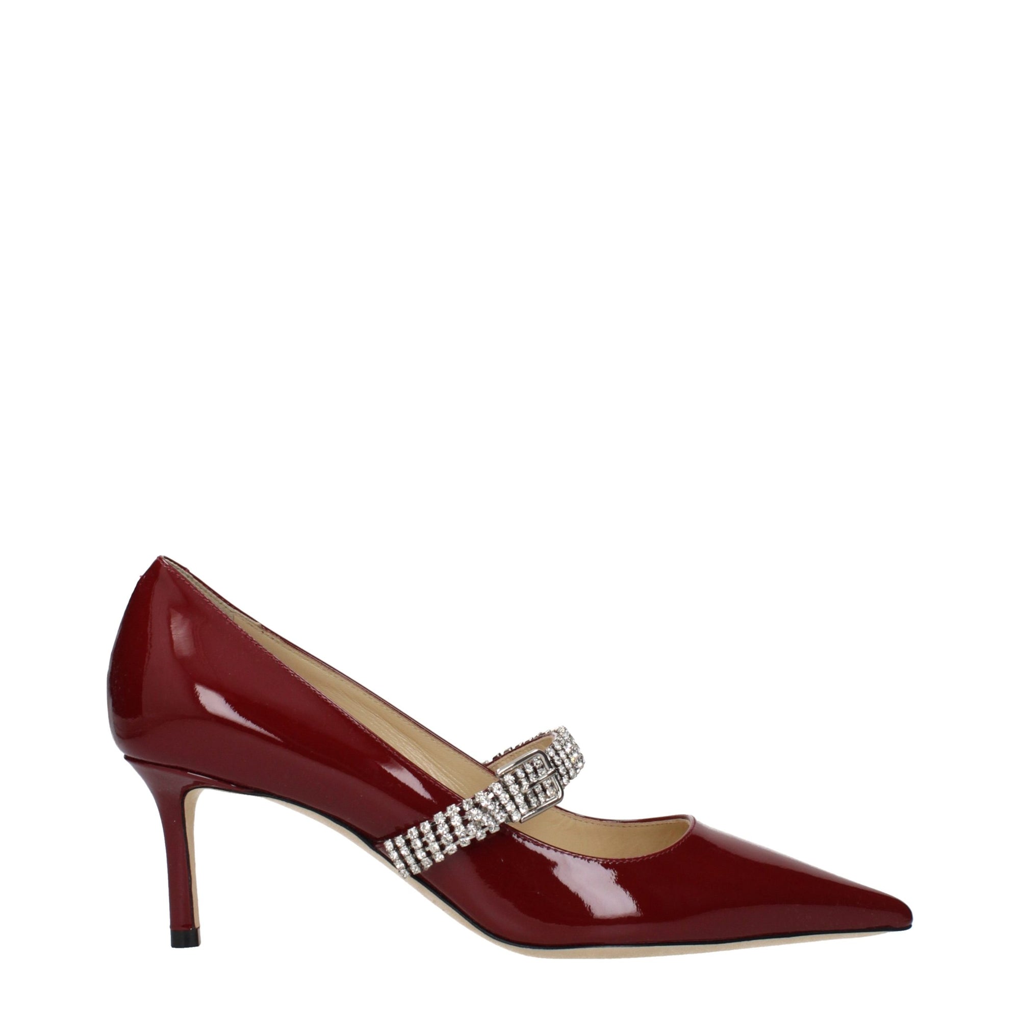 Jimmy Choo Noa Pumps Heeled Mary Jane - Burgundy Red