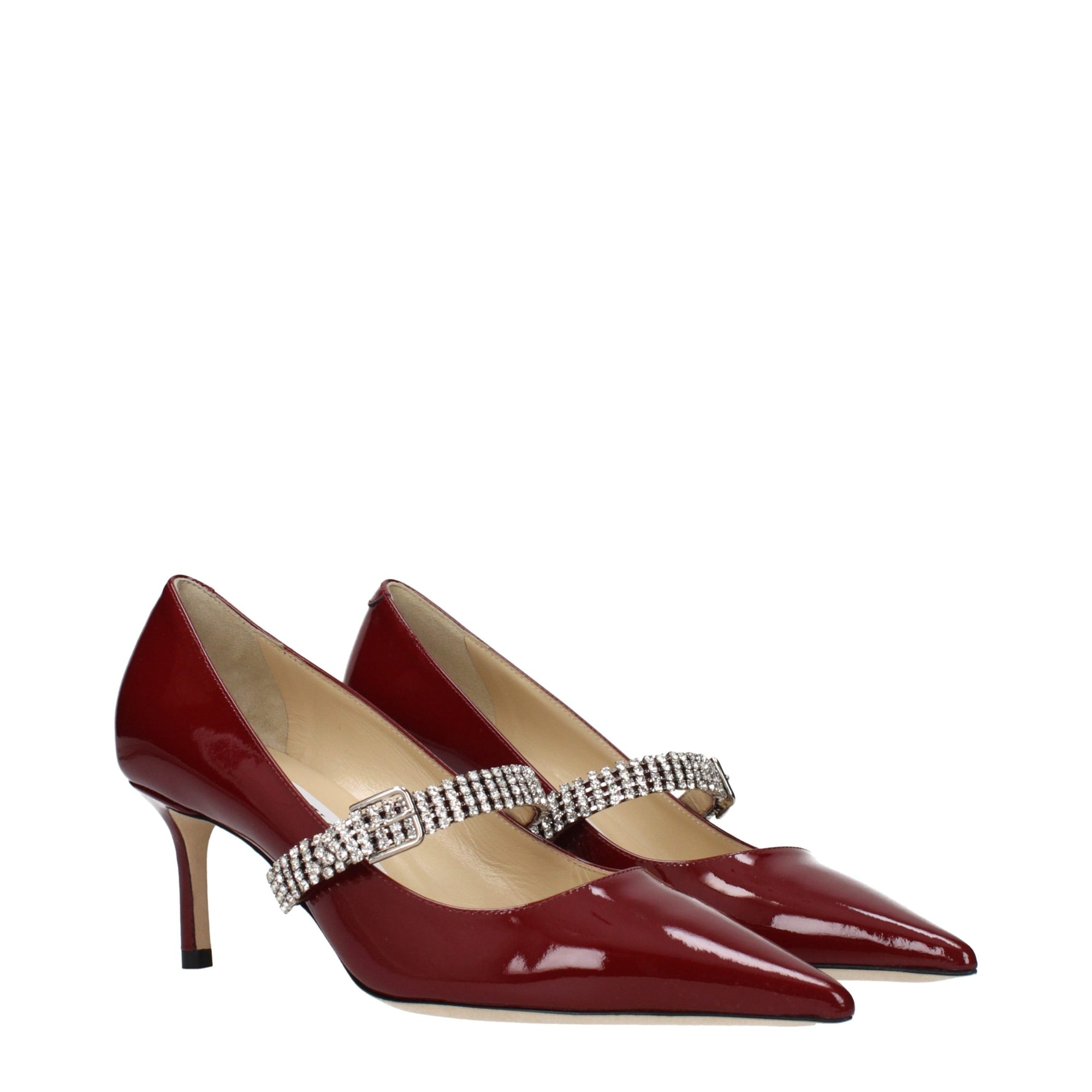 Jimmy Choo Noa Pumps Heeled Mary Jane - Burgundy Red