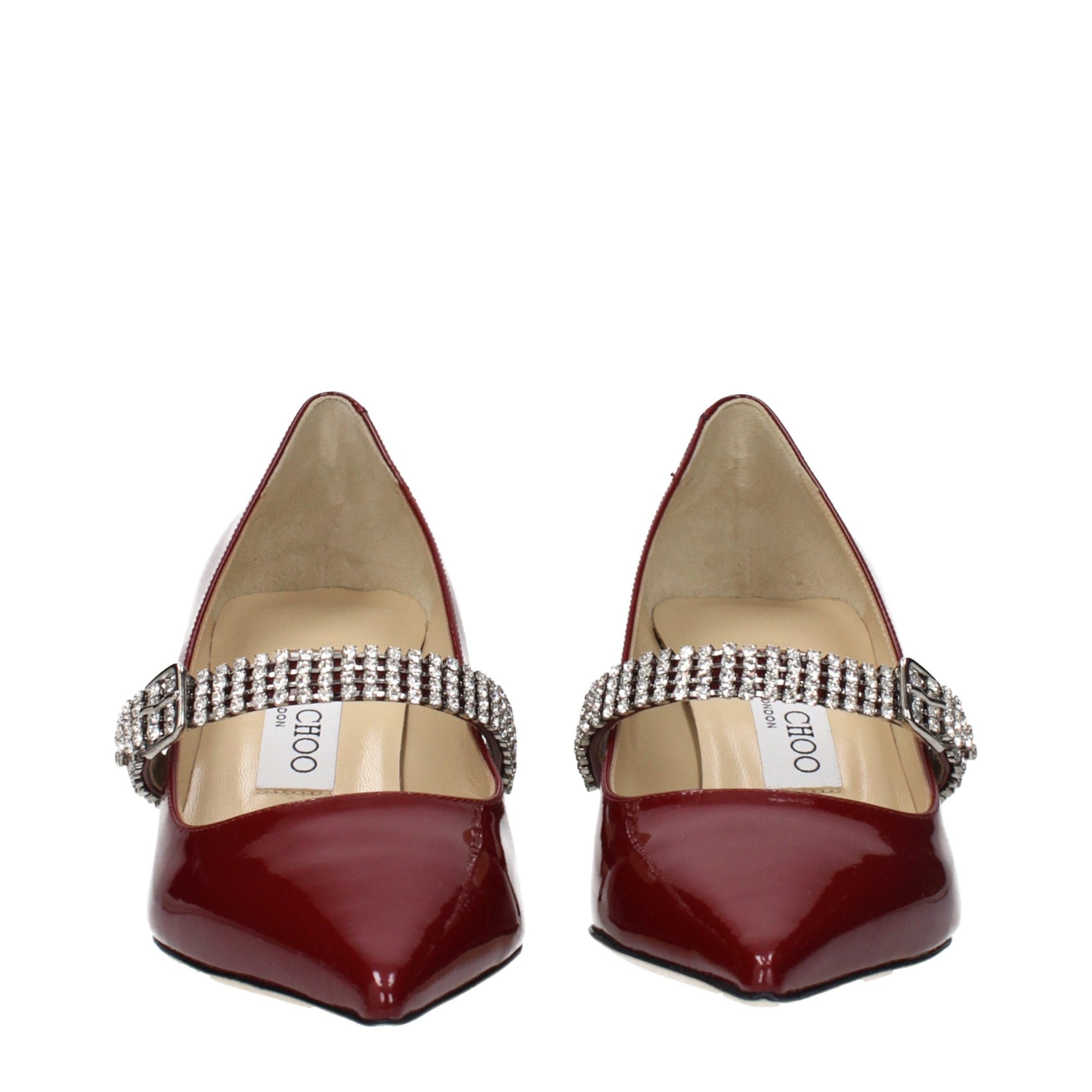 Jimmy Choo Noa Pumps Mary Jane Heels - Burgundy Red