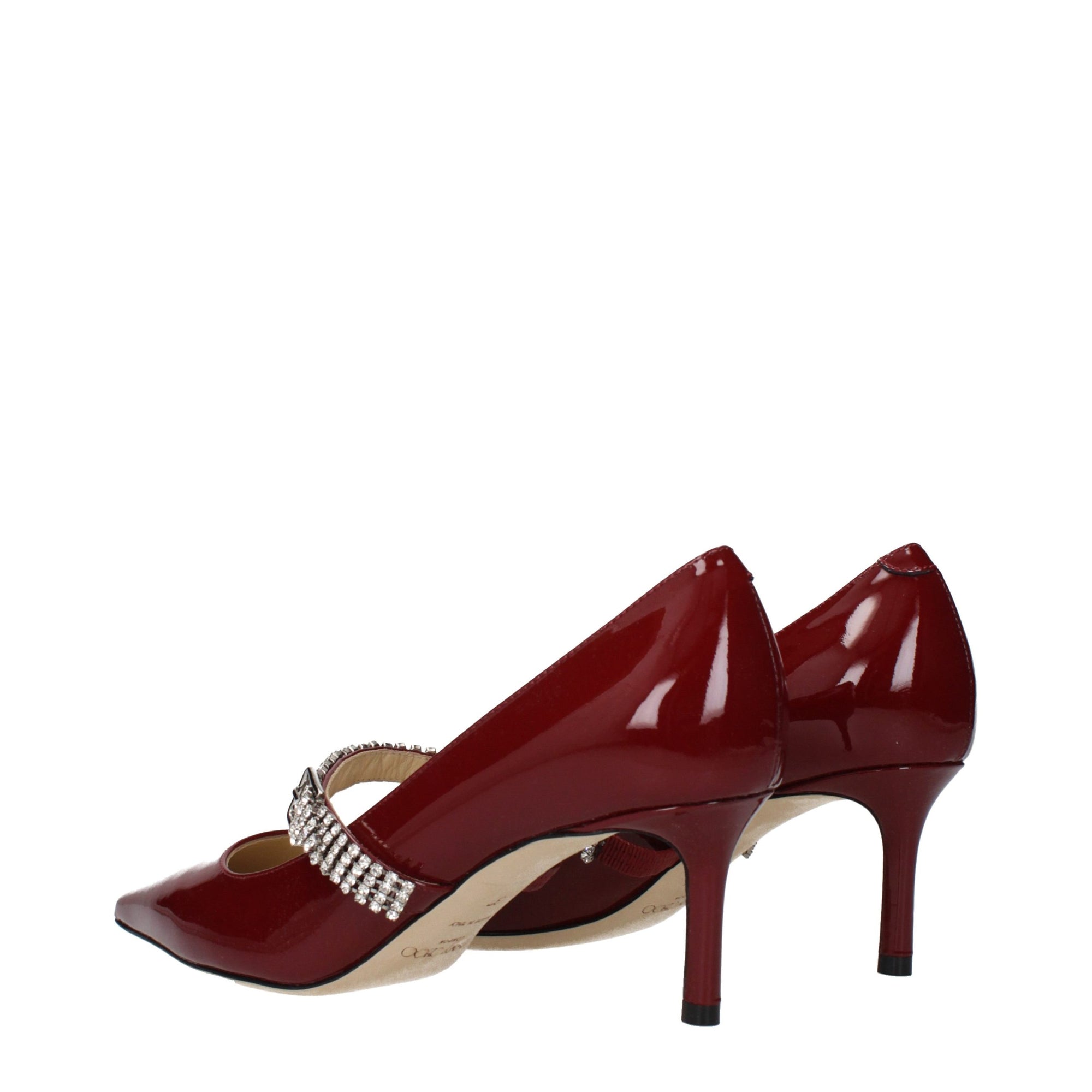 Jimmy Choo Noa Pumps Mary Jane Heels - Burgundy Red