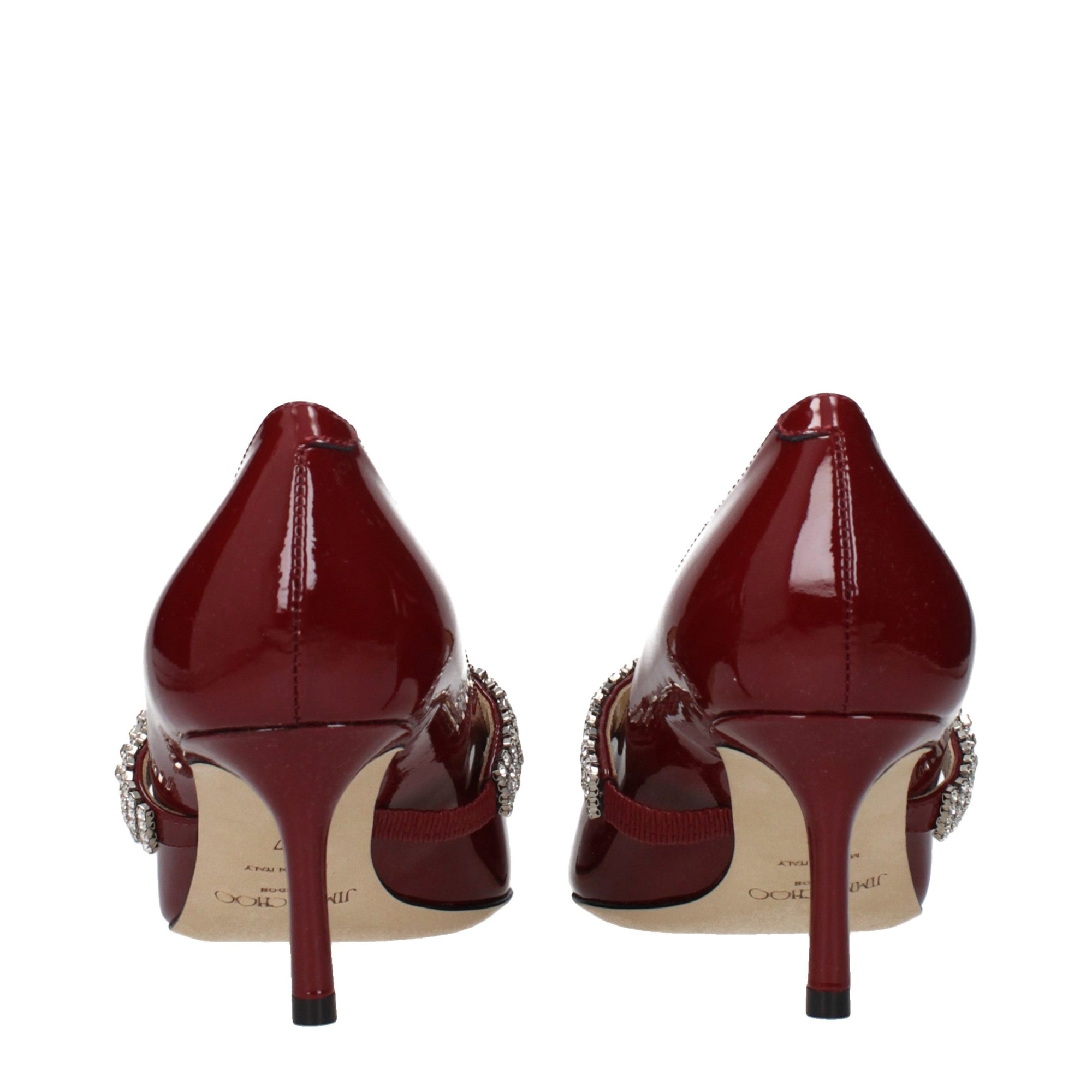 Jimmy Choo Noa Pumps Mary Jane Heels - Burgundy Red