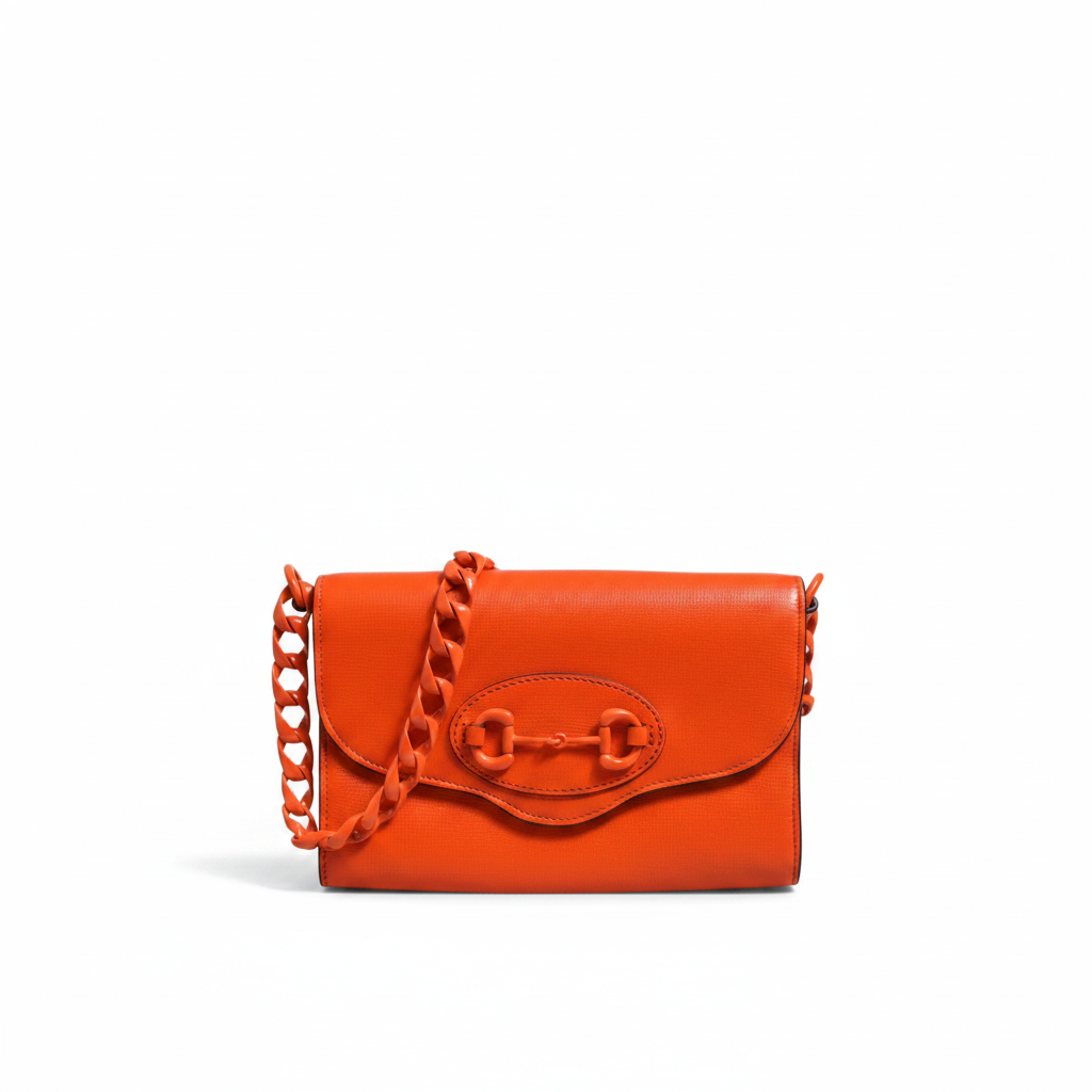 Gucci Horsebit 1955 Enamel Mini Shoulder Bag - Orange