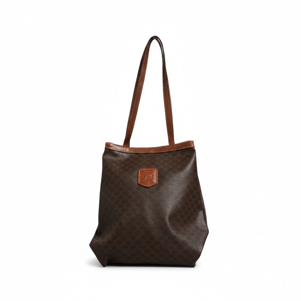 Celine Vintage Macadam Canvas Tote & Shoulder Bag