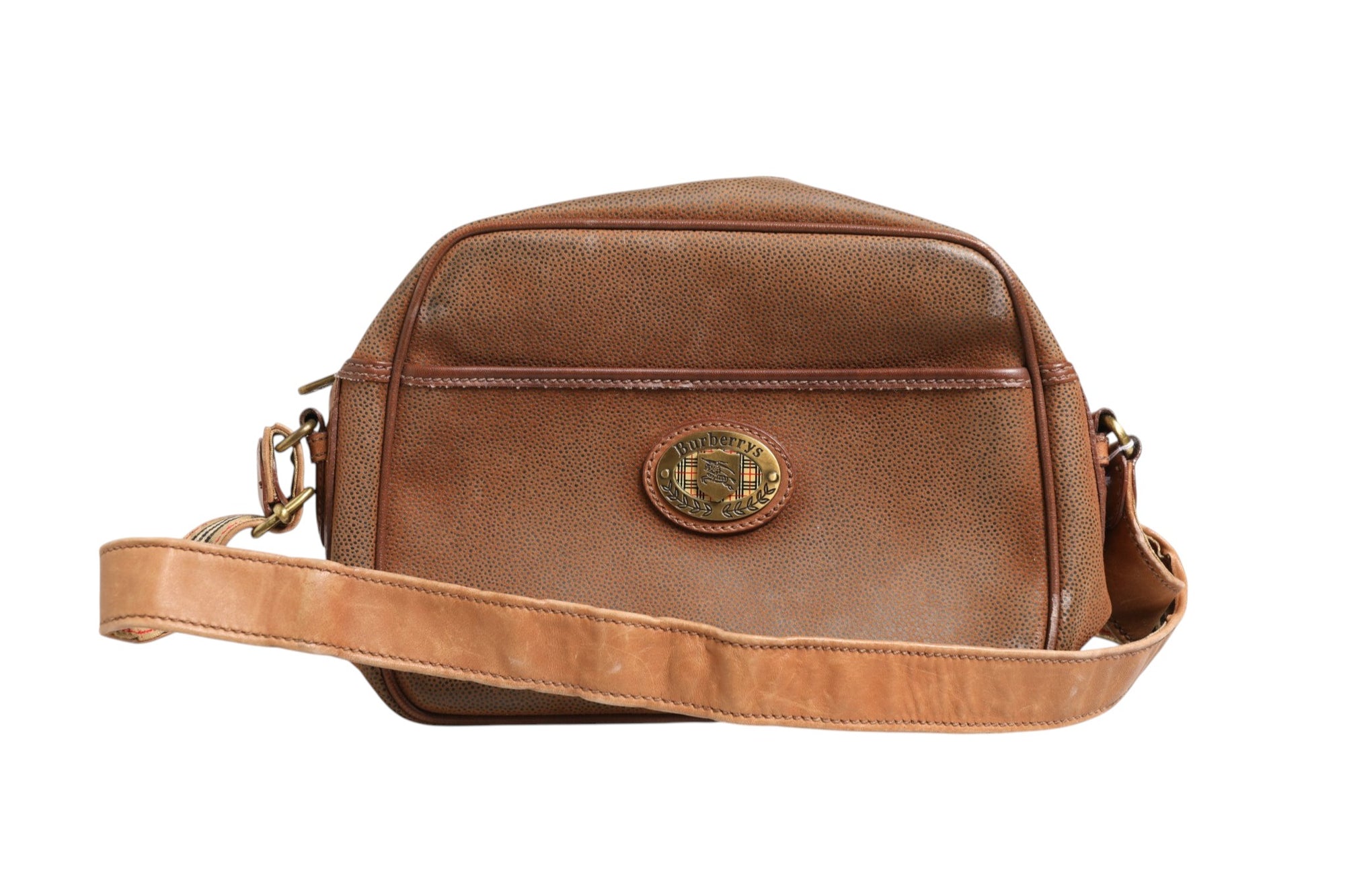Burberry Emblem Crossbody Bag - Brown and Gold