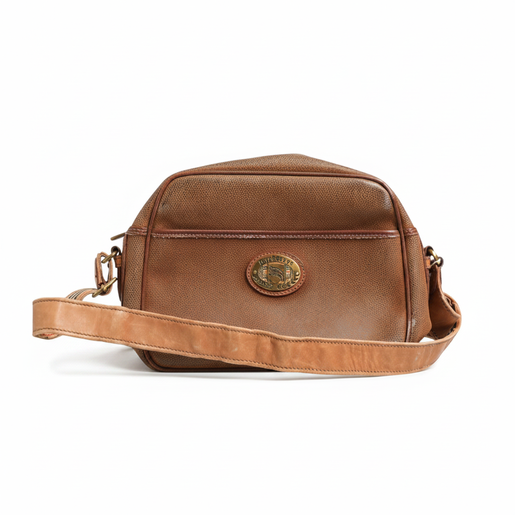 Burberry Emblem Crossbody Bag - Brown and Gold