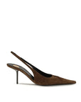 Saint Laurent Babylone Breteuil Slingback Heels - Brown