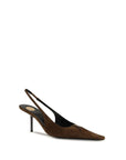 Saint Laurent Babylone Breteuil Slingback Heels - Brown