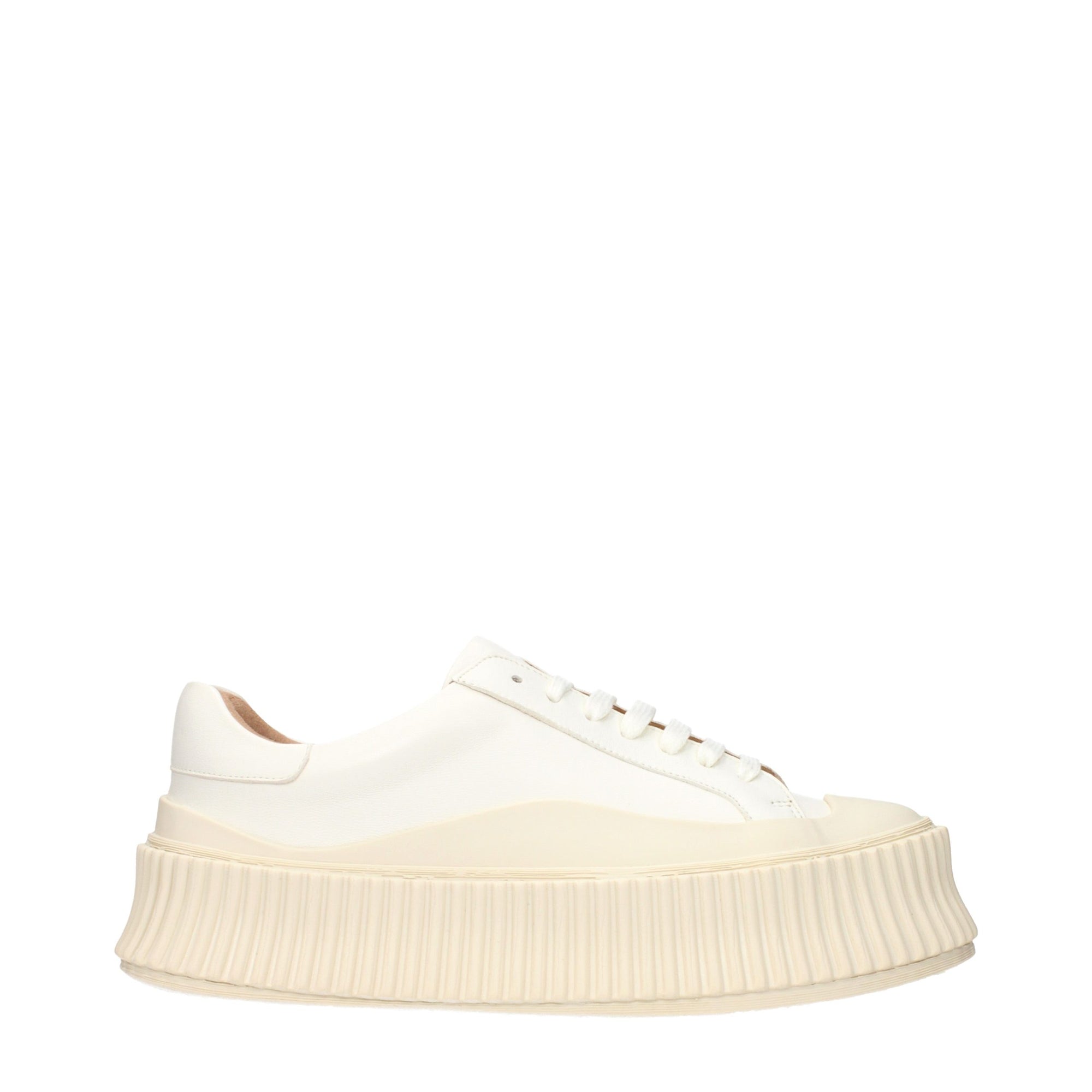 Jil Sander Leather Chunky Platform Sneakers - Ivory