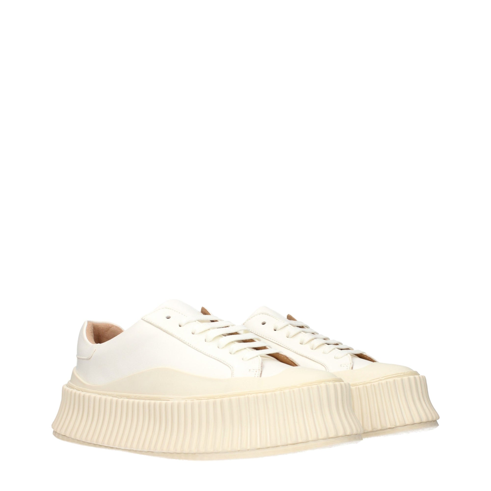 Jil Sander Leather Chunky Platform Sneakers - Ivory
