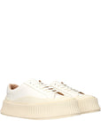 Jil Sander Leather Chunky Platform Sneakers - Ivory