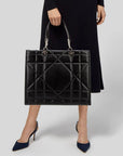 Dior Large Black Leather Tote Bag