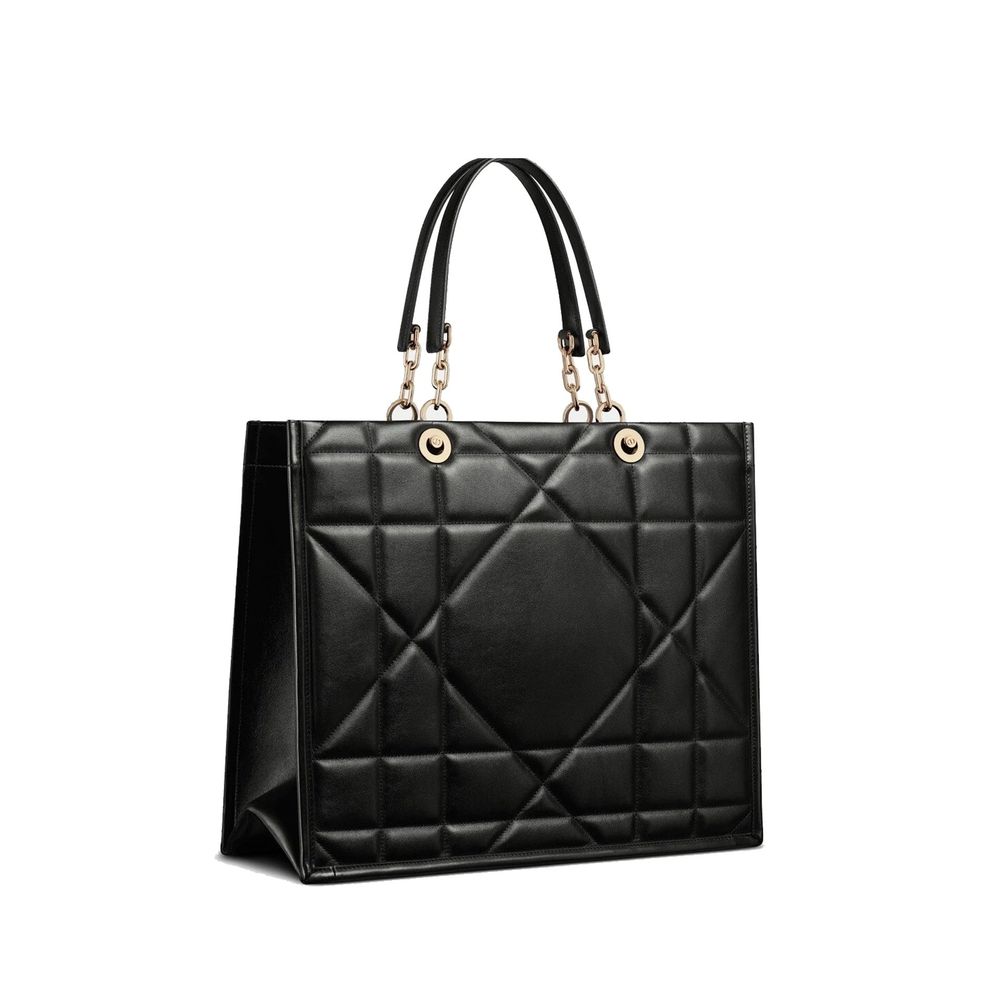 Dior Large Black Leather Tote Bag