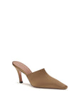Amina Muaddi Jamie Silk High Heel Mule - Brown