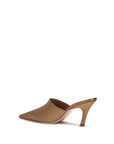 Amina Muaddi Jamie Silk High Heel Mule - Brown