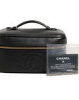 Chanel Black And Gold Makeup Bag - Black