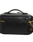 Chanel Black And Gold Makeup Bag - Black