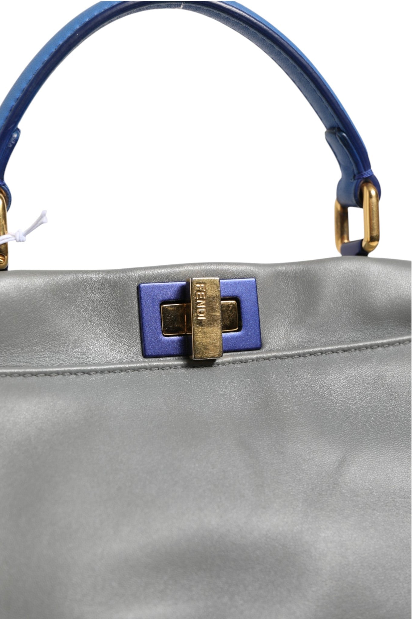 Fendi Mini Peekaboo Top Handle Handbag - Blue-Grey
