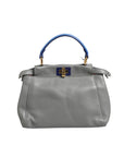 Fendi Mini Peekaboo Top Handle Handbag - Blue-Grey