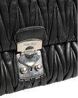Miu Miu Confidential Matelasse Leather Flap Shoulder Bag - Black