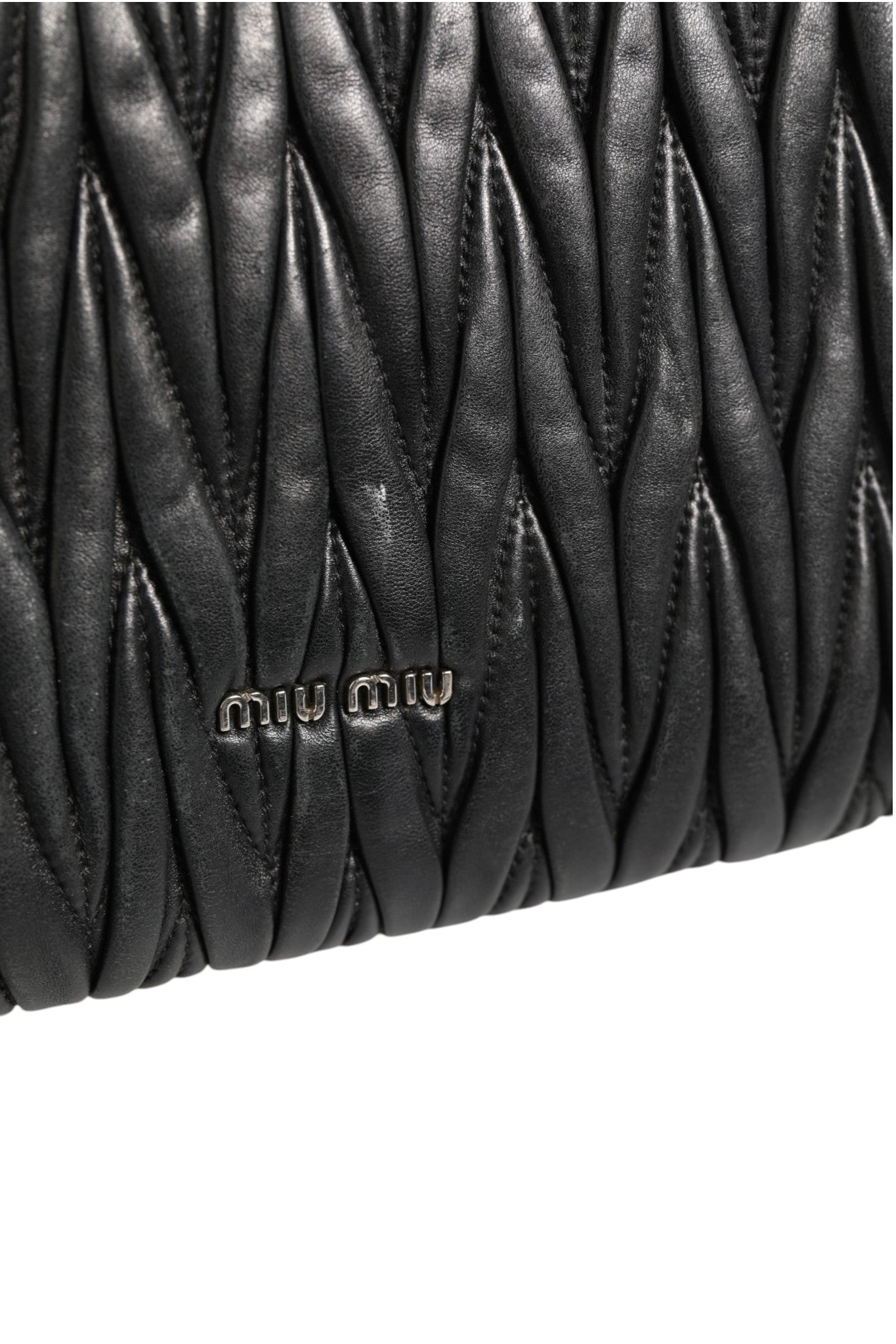Miu Miu Confidential Matelasse Leather Flap Shoulder Bag - Black