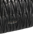 Miu Miu Confidential Matelasse Leather Flap Shoulder Bag - Black