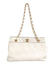 Chanel Shiny Calfskin Quilted Mini 22 White 1792563