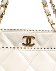 Chanel Shiny Calfskin Quilted Mini 22 White 1792563