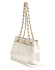 Chanel Shiny Calfskin Quilted Mini 22 White 1792563