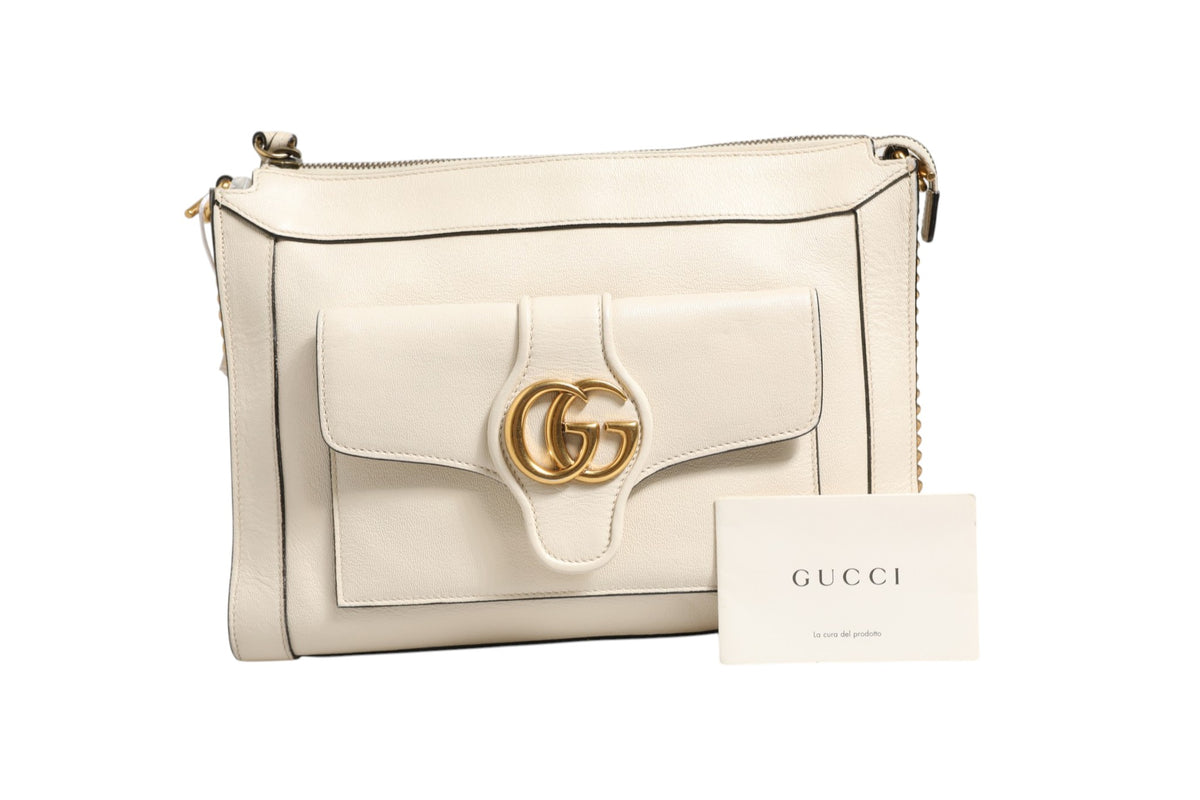 Gucci Arli Small Crossbody Leather Bag - White