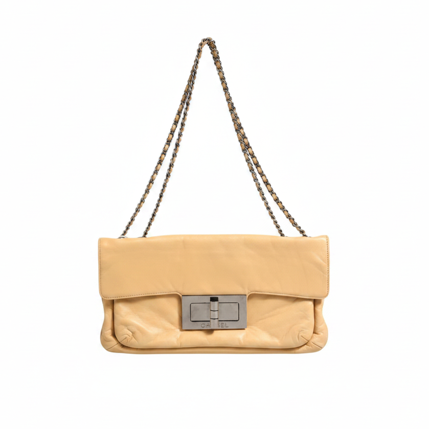 Chanel Giant Reissue 2.55 Flap Bag with Mademoiselle Lock - yellow 
