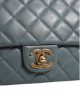 Chanel Blue Quilted Leather Crown Flap Shoulder Bag