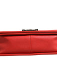 Chanel Red Diamond Stitch New Medium Boy Bag