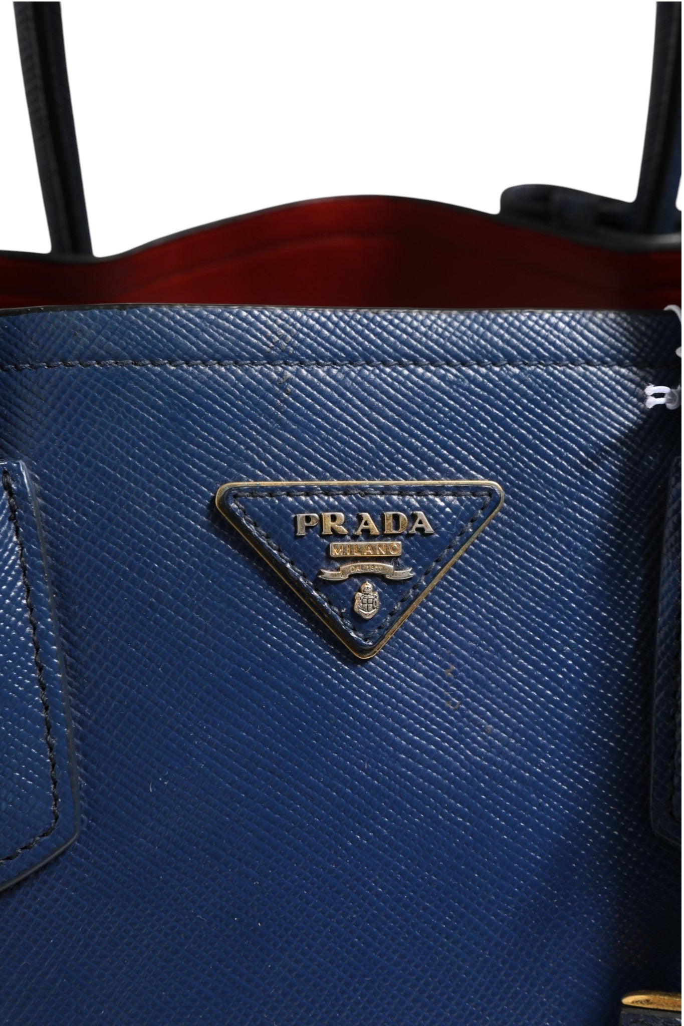 Prada Saffiano Leather 2Way Top Handle Bag - Blue