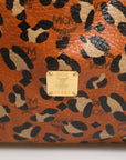 MCM Visetos Leopard Aren Medium Shopper Tote
