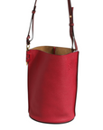 Used Loewe Gate Raspberry & Wine Leather Bucket Bag