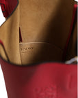 Loewe Gate Raspberry & Wine Leather Bucket Bag