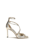 Jimmy Choo Leather Stiletto Heel Azia Sandals - Light Gold