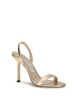 Jimmy Choo Leather Stiletto Heel Jenn Sandals - Gold