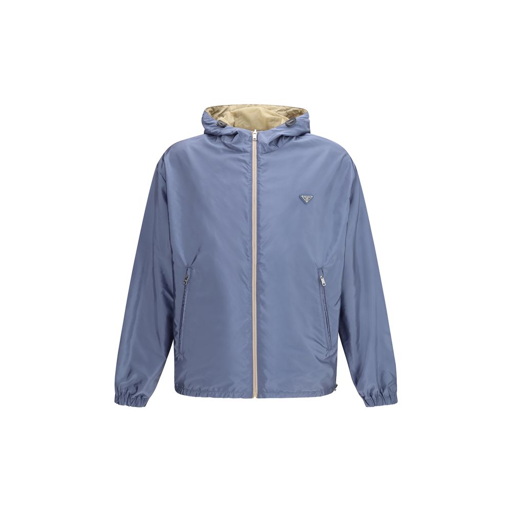Prada Re-Nylon Reversible Down Jacket - Beige &amp; Blue