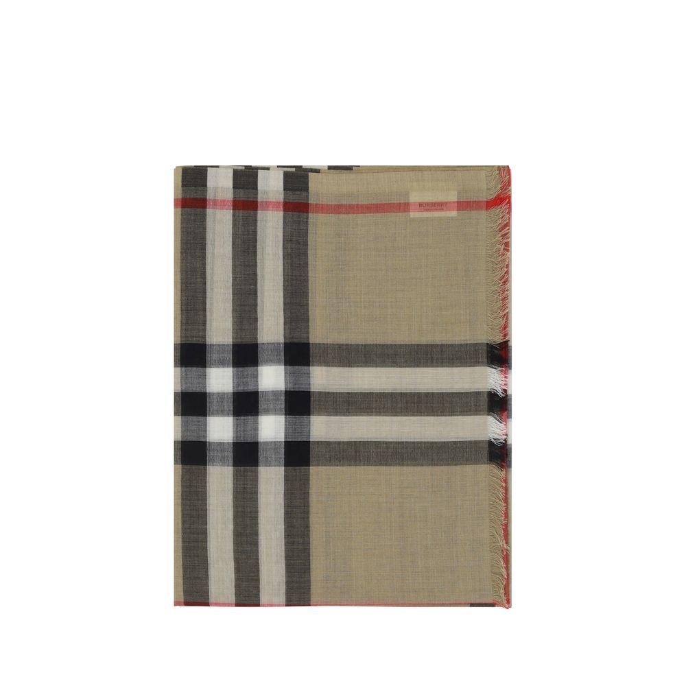 Burberry Wide Giant Check Gauze Scarf