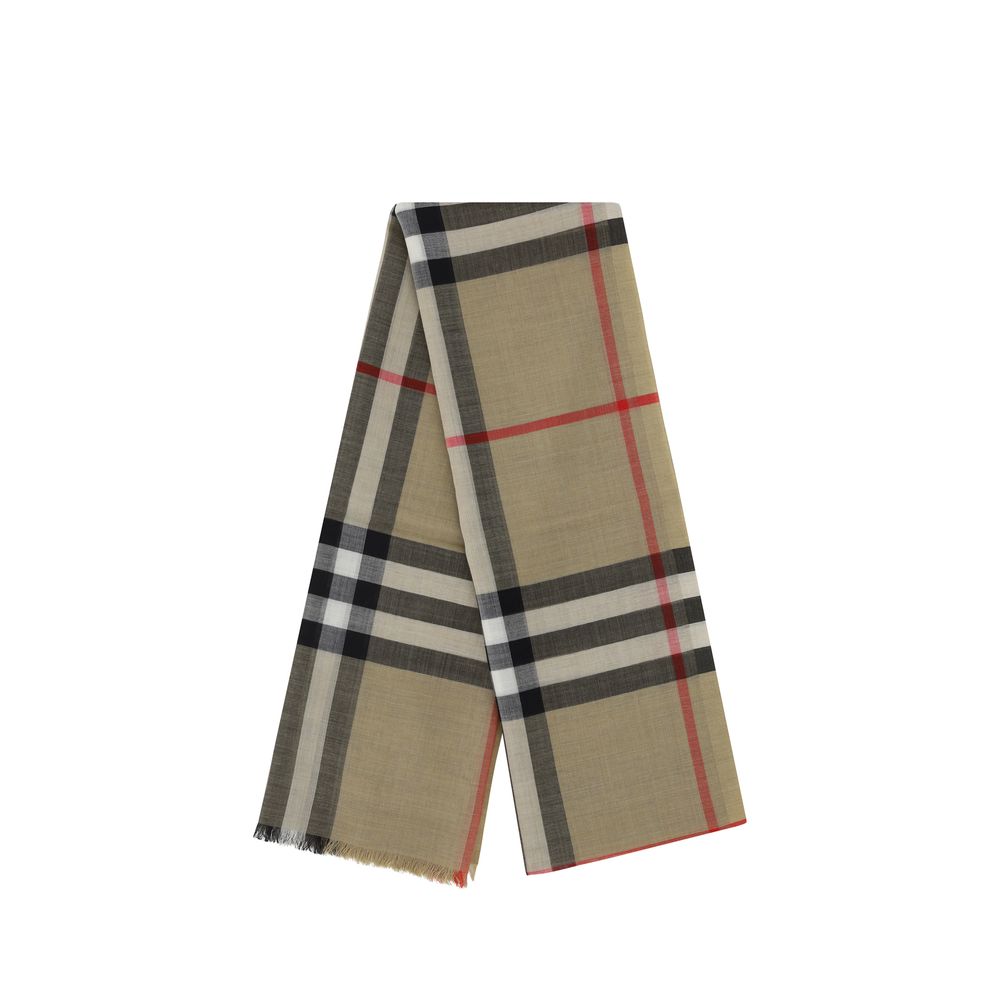 Burberry Wide Giant Check Gauze Scarf