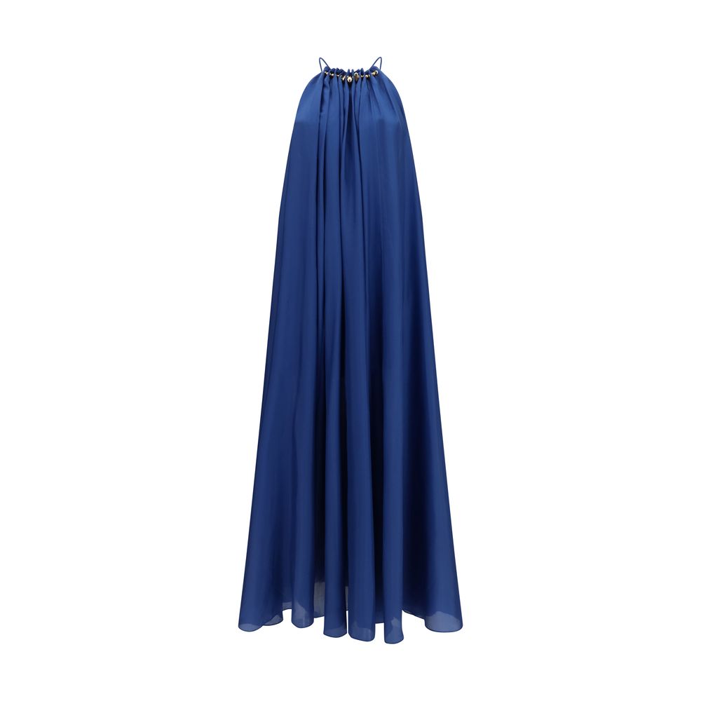 Zimmermann Silk Aster Pleated Pearl Dress - Azure Blue