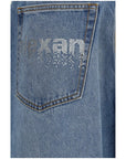 Alexander Wang Crystal Balloon-Barrel Leg Denim Jeans - Light Wash Blue