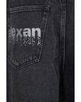 Alexander Wang Crystal Balloon-Barrel Leg Denim Jeans - Black