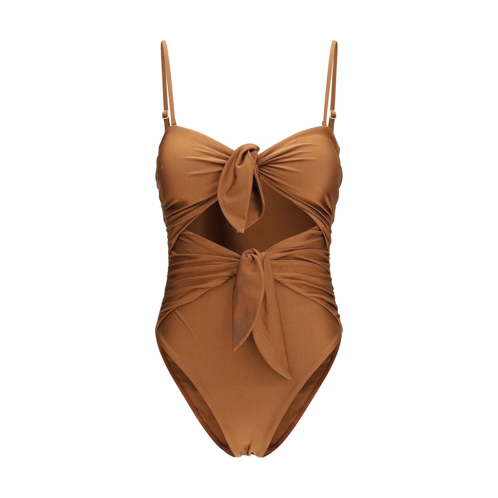 Zimmermann Aster Cut-Out Swimsuit - Bronze