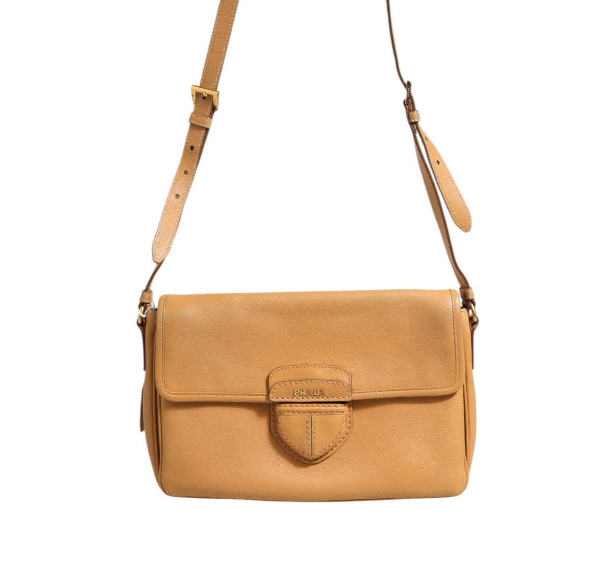 Prada Sidonie Pebble Leather shoulder bag - British Khaki