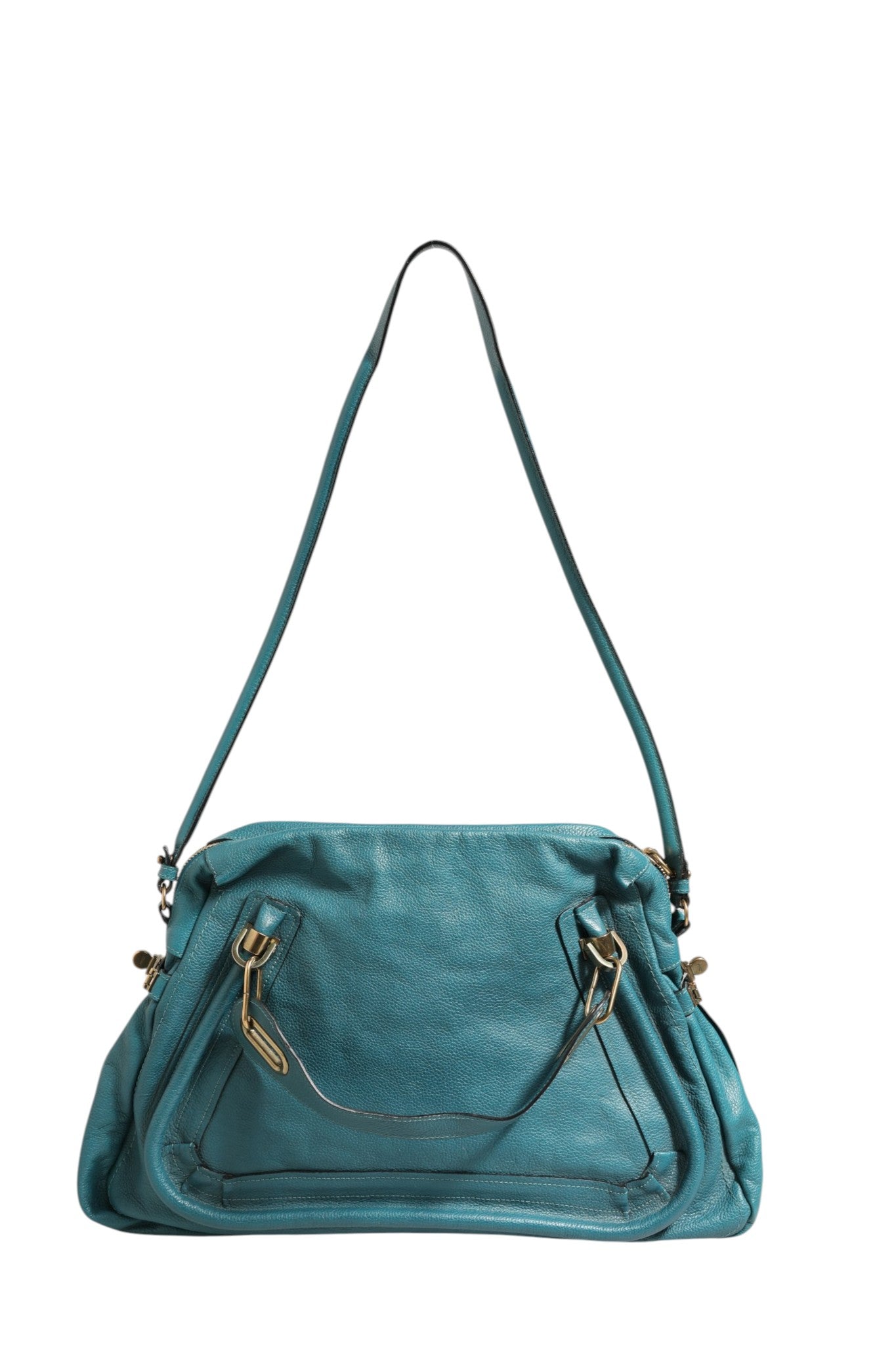 Used Chloé Paraty Bag Aquamarine Leather