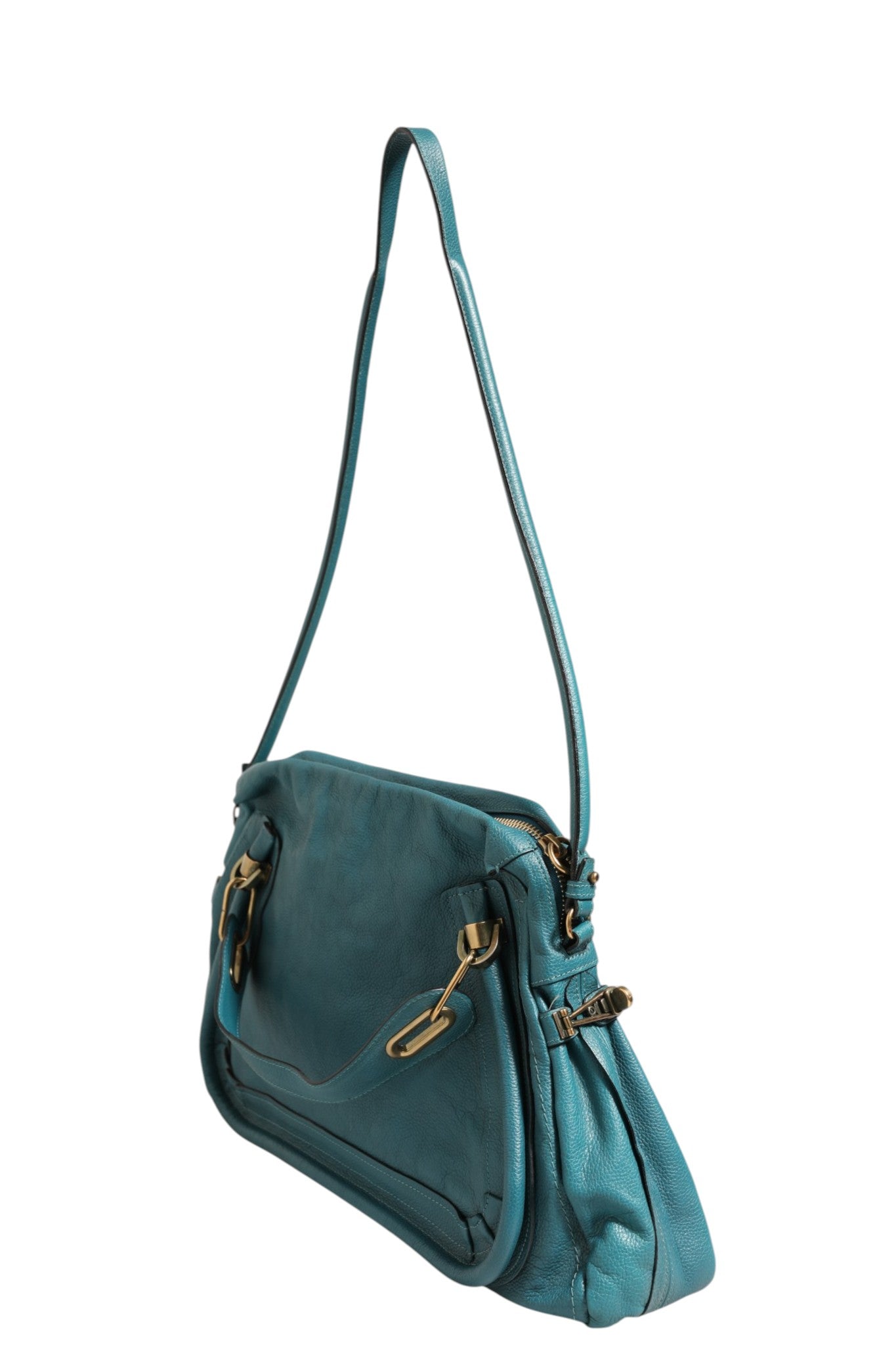 Used Chloé Paraty Bag Aquamarine Leather