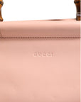 Gucci Nymphaea Leather Small Top Handle Bag - Pink And White