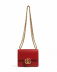 Gucci Marmont Small Leather Shoulder bag - Rosso Ancora Red